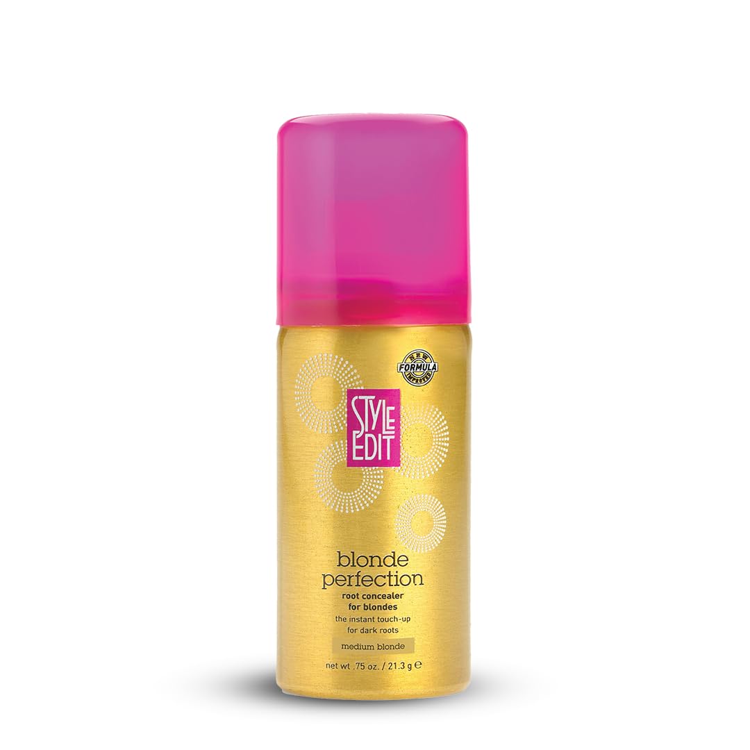 Style Edit Travel Size Root Touch Up Spray - Temporary Gray Hair Concealer | Salon-Quality, Medium Blonde, 0.75 oz