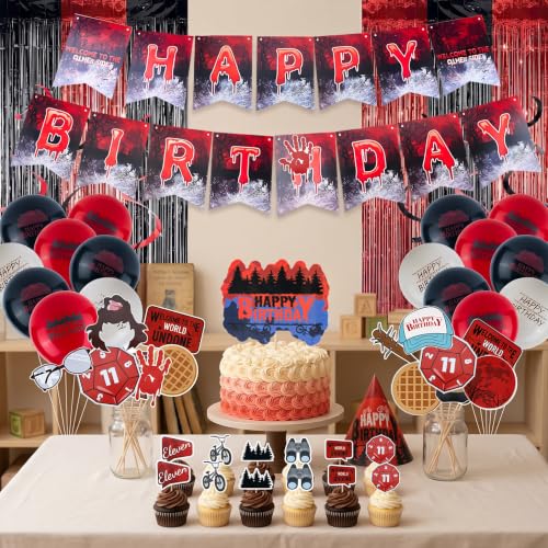 Black & Red Horror Theme Birthday Party Decoration Set - Complete Supplies Kit