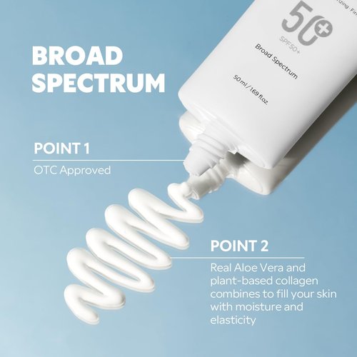 TIRTIR Hydro UV Shield Sunscreen | SPF 50+ Broad Spectrum UVA UVB Korean No White Cast Face Sunblock, 1.69 Fl Oz