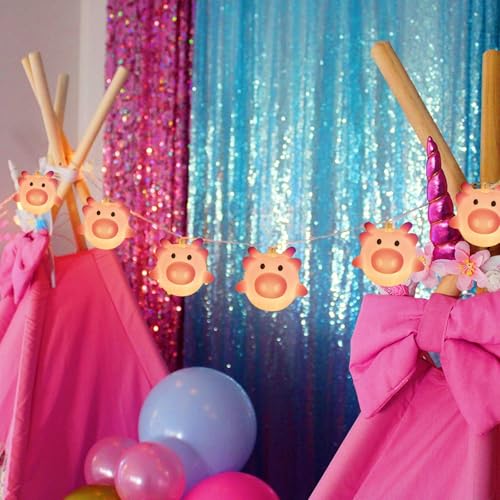 Pig String Lights 1.65m 10LED Fly Pig Shape Fairy Night Light for Kids & Holiday Decor