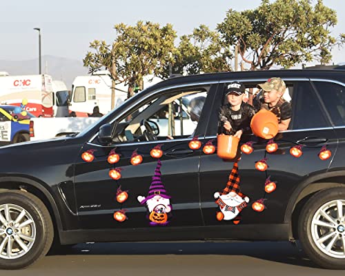 Halloween Car Refrigerator Magnets Set - Reflective Pumpkin Gnome & Trick or Treat Design - Variation of Halloween