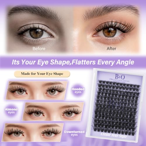 Natural Wispy Eyelash Clusters B02-D-8-16 MIX - 156PCS All-Day Wear