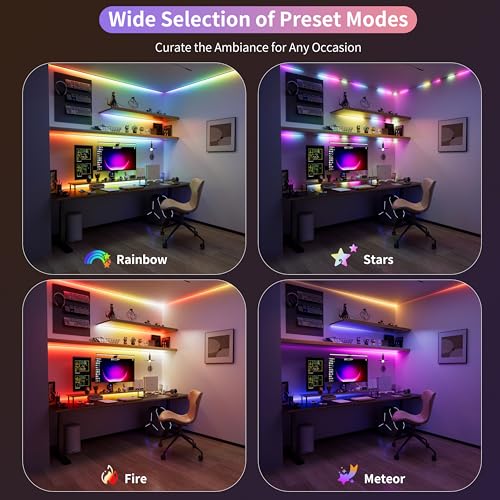 32.8ft RGB Smart IC COB LED Strip Light - Color Flowing & Music Control