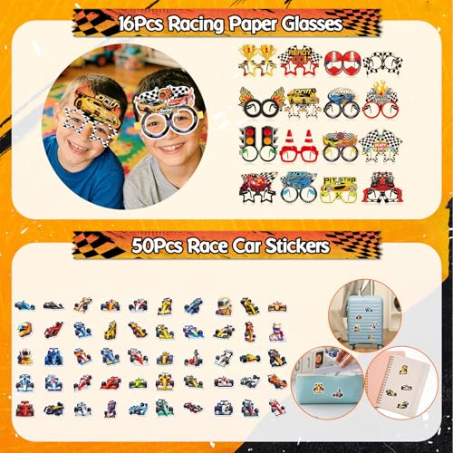 Race Car Party Favors Set for Kids - 150 Pieces Birthday Party Decorations