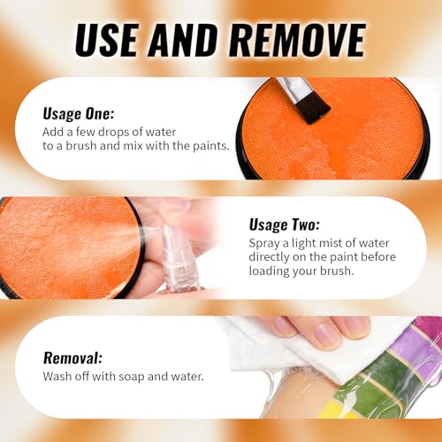 Orange Water-Based Face & Body Paint for Cosplay & Halloween - Vegan & Vivid