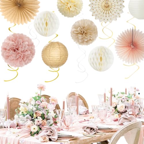 Girls Sweet 16 Birthday Decorations Set Champagne Gold Beige Party Supplies - Huglony