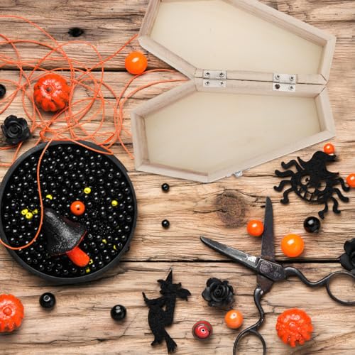 Halloween Coffin Gift Box - Small Wooden Decor for Candy Treats & Themed Events