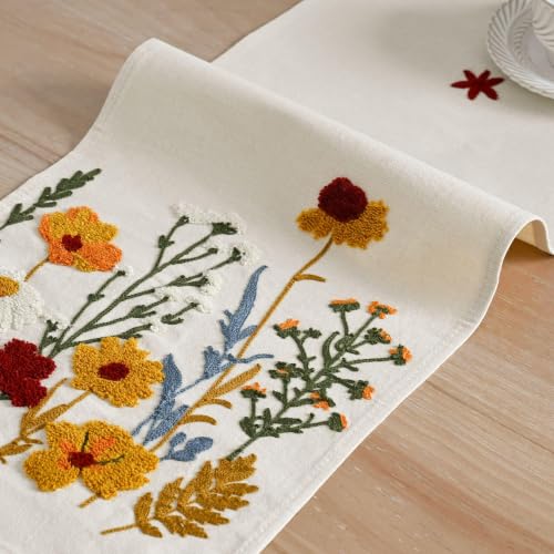 3D Chain Embroidery Table Runner 13x72 Inch for Dining & Home Decor