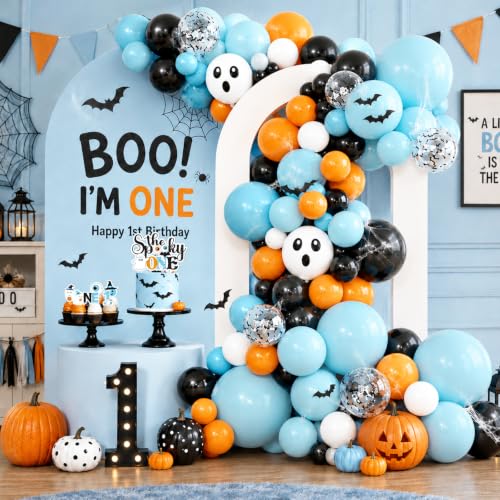 Spooky One Birthday Decorations Boy - Blue Halloween 1st Party Kit - Variation of THIS listing