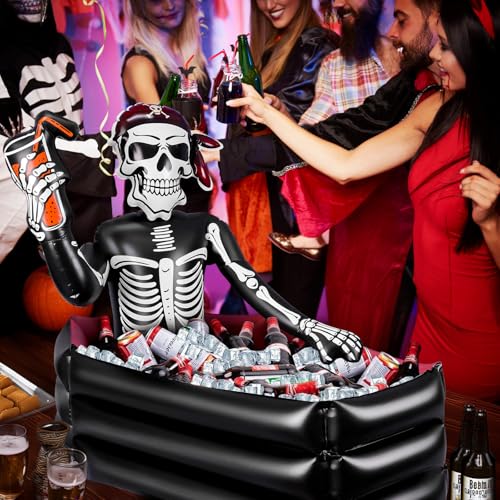 39 Inch Halloween Skeleton Inflatable Cooler for Party Drinks
