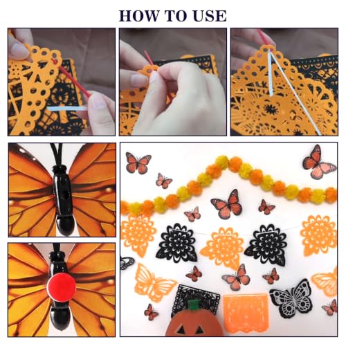 Day of The Dead Decorations Altar Kit - Orange & Black Mexican Fiesta Decor