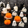 12-Pack Halloween Ghost & Pumpkin Candles Decorative Spooky Wax Candles