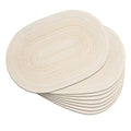 Oval Woven Placemats Set of 8 - Durable Polyester Table Mats for Dining - Beige