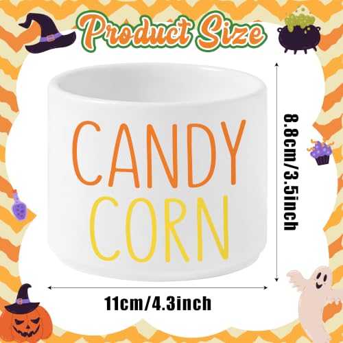 Candy Dish Cauldron - Halloween Mini Ceramic Candies Bowl with Candy Corn Variation