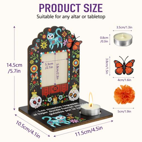 Day of the Dead Ofrenda Set with Photo Frames, Candles & Decorations