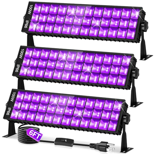100W Black Light Bar IP66 Waterproof for Halloween & Outdoor Use - 1400 sq.ft