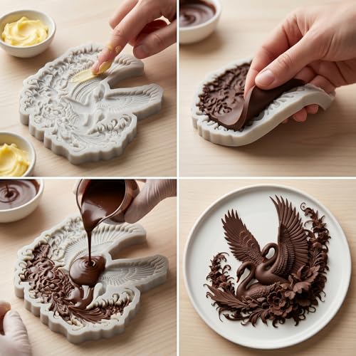 Swan Silicone Fondant Mold Set - Animal Cake Decorating Molds - Style B
