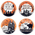 Halloween Ceramic Salad Plates Set of 4 - Spooky & Decorative 9-inch Dinnerware
