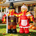 Thanksgiving Inflatable Turkey Couple Decorations with LED Lights - Festive Yard Decor - Variation of Turkey Couples