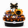 Halloween Boo Basket Set with Ribbons & Transparent Bag - Black & White