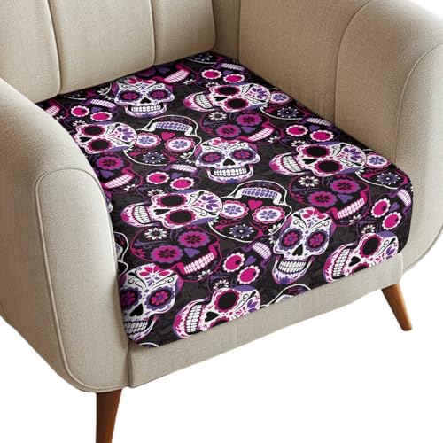Halloween Purple Skull Sofa Cushion Cover - Medium, Non Slip, Decorative Home Decor