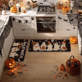 Halloween Ghost Bat Kitchen Mats Set of 2 - Black 17x29 & 17x47 Inches