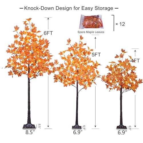 Lighted Maple Tree Set 4ft 5ft 6ft with 288 Warm White LEDs Indoor Outdoor Decor Variation of THIS listing