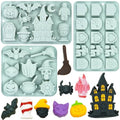 Halloween Silicone Mold Set 3-Piece Haunted Castle Tombstone & Creepy Designs