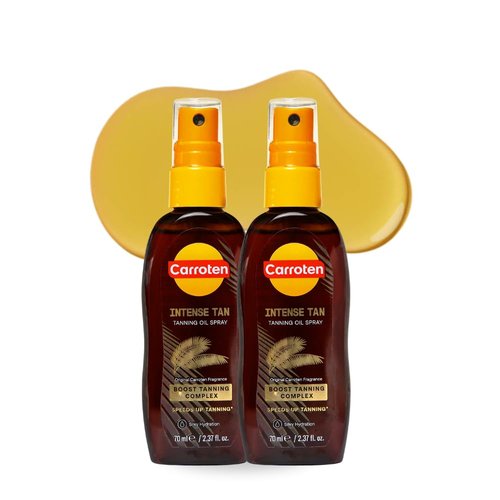 Carroten Intensive Tanning Oil Spray | Browning Tan Accelerator | Vitamin E and Carrot & Coconut Oils | Water-Resistant, Silky Hydration | Coconut Fragrance | Made in Greece | 2.3 oz (2 Pack)