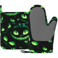 Halloween Ghost Face Heat-Resistant Oven Mitts & Pot Holder Set - Non-Slip Silicone Kitchen Gloves