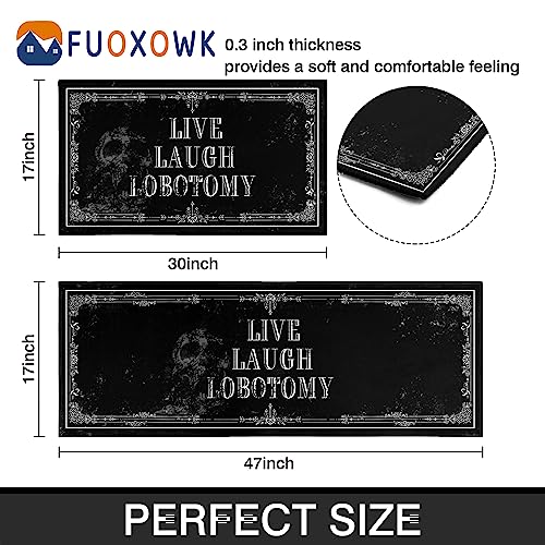 Halloween Gothic Kitchen Mat Set of 2 - Non Slip Skull Witch Decor 2026 Variation