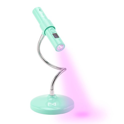 M - GlamCure GO Nail Flash Cure Lamp with Focus Beam Technology, Touch Screen - LED & UV Nail Light - Curing Lamp for Gel Nails, Acrylic, Builder - Portable & Adjustable (Teal)