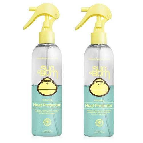 Sun Bum Protecting Heat Protector Spray | Heat Protectant Hair Spray | Frizz Control | Sulfate Free | Paraben Free | Color Safe | 6 Ounce Bottle | 2 Count