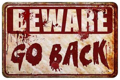 Halloween Party Decorations Outdoor Spooky Metal Sign - Red