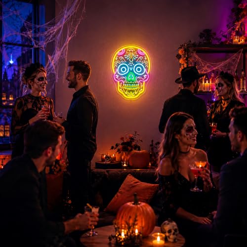 Skull Neon Sign LED Neon Light Wall Decor for Halloween Party - Variation: Skull