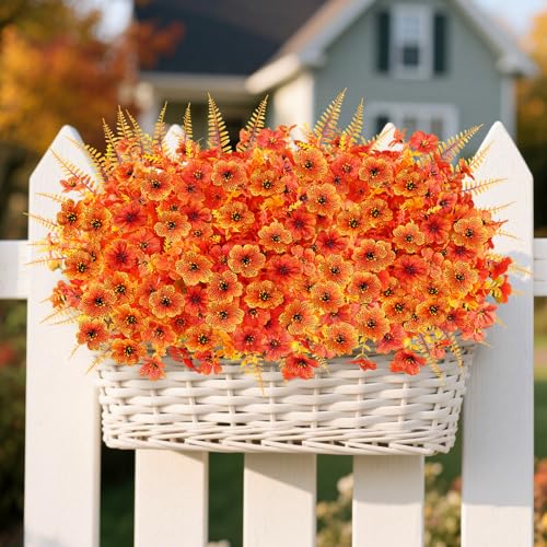 Mix Fall Artificial Flowers Set - 16pcs Silk Flowers with Eucalyptus & Ferns