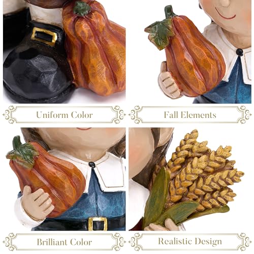 Large Fall Decorations Set of 2 Harvest Figurines for Home & Garden — Thanksgiving & Autumn Decor