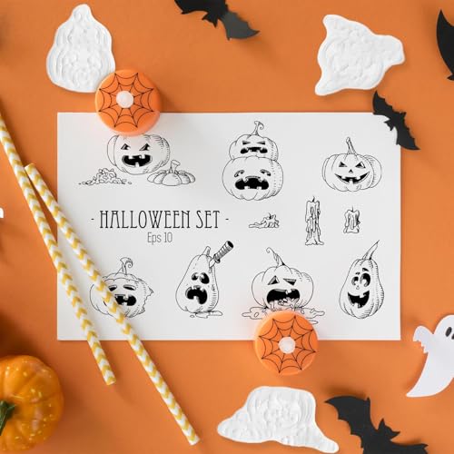 Halloween Words Clear Stamp Set for Card Making and Scrapbooking - Nk-051