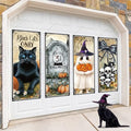 Halloween Hanging Banner 4PCS Black Cat Skull Ghosts Haunted Mansion Decor