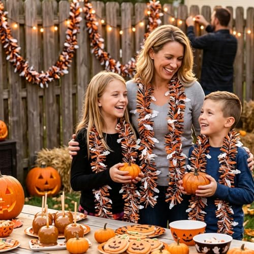33ft Ghost Tinsel Garland Halloween Decoration Twist Hanging Decor for Party & Home