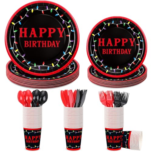 Mystic Theme Party Decoration Set - 144 Pcs Halloween Tableware for Spooky Celebrations