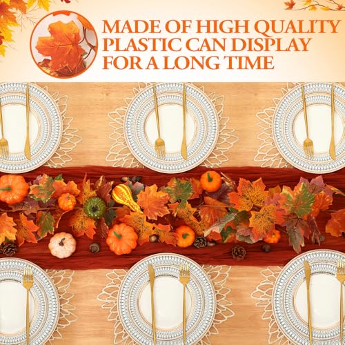 Thanksgiving Fall Table Centerpiece Set with Pumpkin and Leaf Garland
