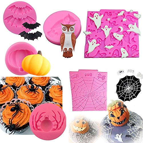 Halloween Cake Fondant Molds Set - 6 Silicone Chocolate & Sugarcraft Shapes