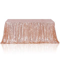 Rose Gold Sequin Tablecloth 50x72 Inch Rectangle Wedding Party Decor - Poise3EHome Variation
