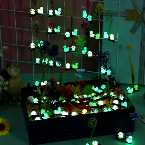 Glow in the Dark Rave Hair Clips - 30 Mixed Plant & Duck Hair Accessories
