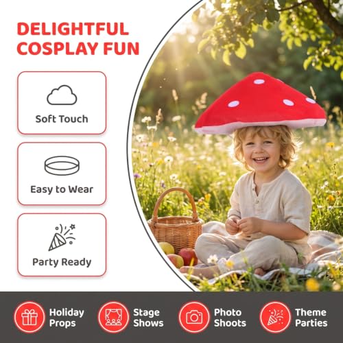 Kids Plush Mushroom Hat Set - Adorable Costume Party Props for Christmas & Photos