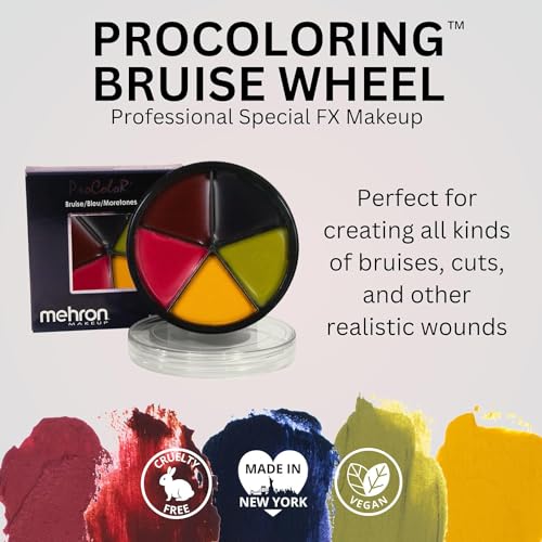 Pro FX Bruise Makeup Wheel - 5 Color Special Effects for SFX, Halloween, Cosplay
