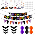 Halloween Decoration Set - Purple, Black & Orange Bundle with Bats & Honeycomb Balls