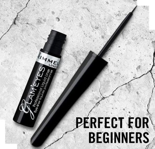 Rimmel Glam Eyes Liquid Liner - Bold Black Glamour for Stunning Eye Looks | 3.5 ml