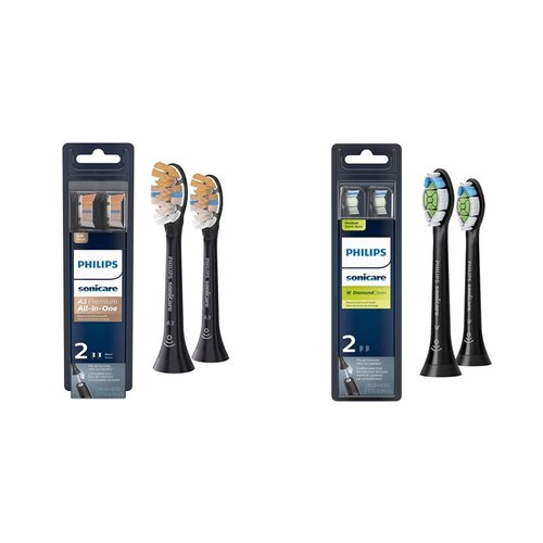 Philips Sonicare A3 Premium Replacement Toothbrush Heads - 2 Pack | Compatible with DiamondClean, Black